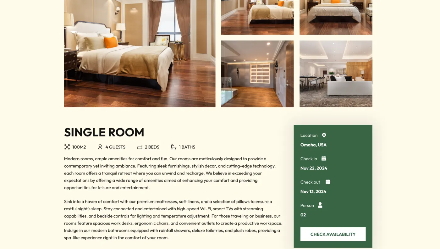Platinum Peak suite gallery highlighting amenities and interiors