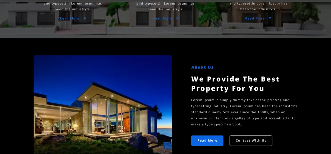 Estate agent profiles and featured property details